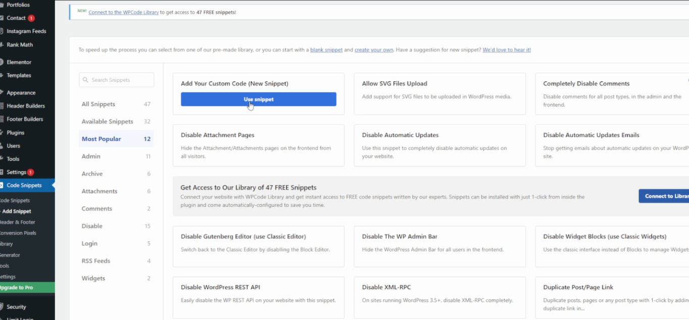 use snippet